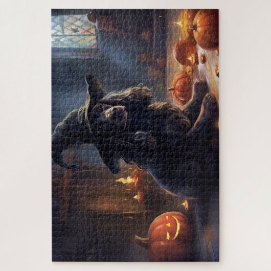 Cocker Spaniel Pompoenen Halloween Scary Legpuzzel (Verticaal)