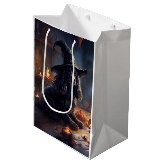 Cocker Spaniel Pompoenen Halloween Scary Medium Cadeauzakje (Voorkant Gekanteld)