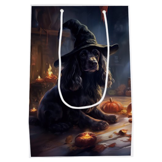 Cocker Spaniel Pompoenen Halloween Scary Medium Cadeauzakje (Achterkant)