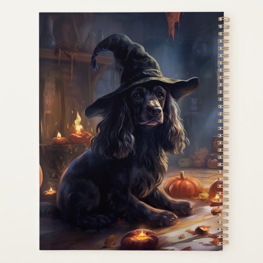 Cocker Spaniel Pompoenen Halloween Scary Planner (Achterkant)