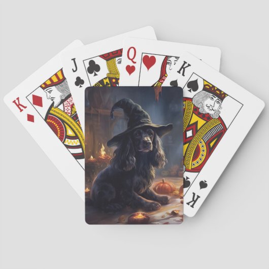 Cocker Spaniel Pompoenen Halloween Scary Pokerkaarten (Achterkant)