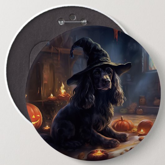 Cocker Spaniel Pompoenen Halloween Scary Ronde Button 6,0 Cm (Voorkant /achterkant)