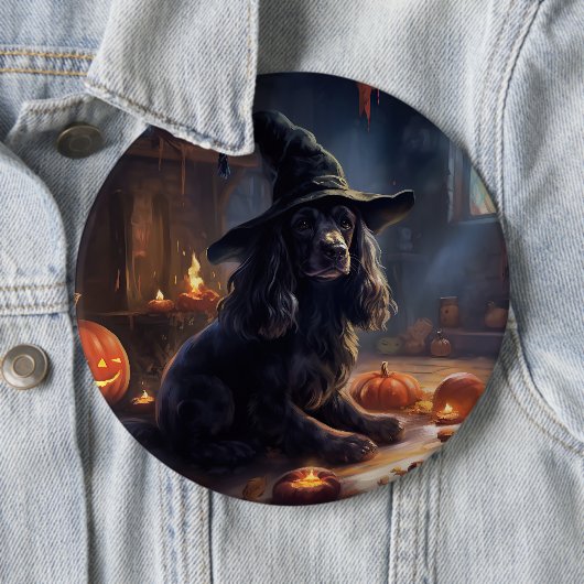 Cocker Spaniel Pompoenen Halloween Scary Ronde Button 6,0 Cm (In situ)