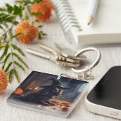 Cocker Spaniel Pompoenen Halloween Scary Sleutelhanger (Voorkant Rechts)