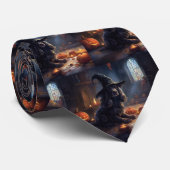 Cocker Spaniel Pompoenen Halloween Scary Stropdas (Opgerold)