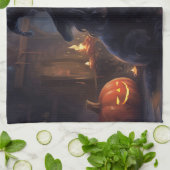 Cocker Spaniel Pompoenen Halloween Scary Theedoek (Gevouwen)