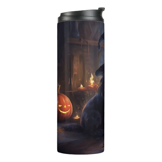 Cocker Spaniel Pompoenen Halloween Scary Thermosbeker (Gedraaid links)