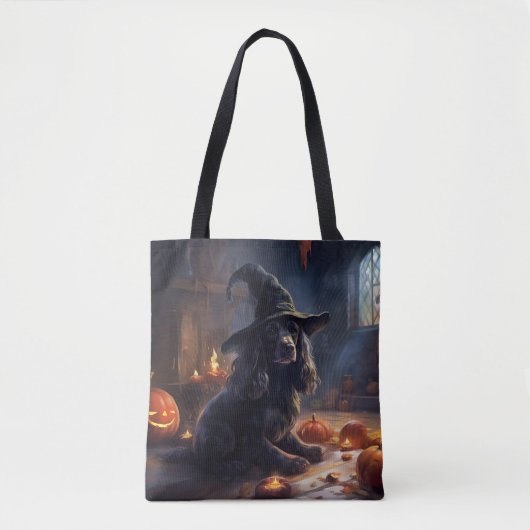 Cocker Spaniel Pompoenen Halloween Scary Tote Bag (Voorkant)