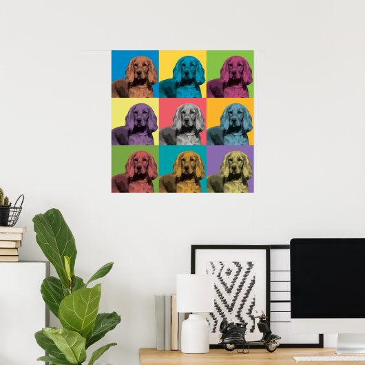 Cocker Spaniel Pop-Art Poster (Thuiskantoor)
