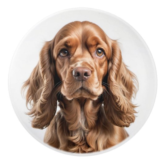 Cocker Spaniel Portret Keramische Knop (Voorkant)