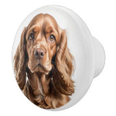 Cocker Spaniel Portret Keramische Knop (Rechts)