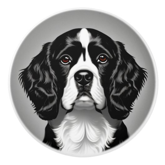 Cocker Spaniel Portret Keramische Knop (Voorkant)