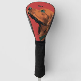 Cocker Spaniel Portret op Rode Achtergrond Golfheadcover