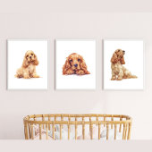 Cocker Spaniel Poster, Cocker Spaniel Lover Gift Muurkunst Sets