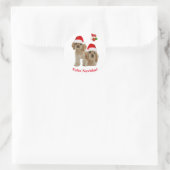 Cocker spaniel Prettig kerstfeest Ronde Sticker (Tas)