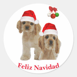 Cocker spaniel Prettig kerstfeest  Ronde Sticker