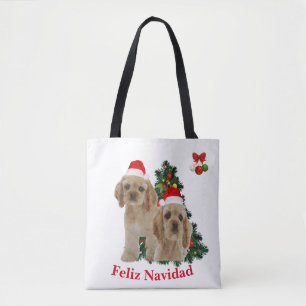 Cocker spaniel Prettig kerstfeest Tote Bag