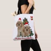 Cocker spaniel Prettig kerstfeest Tote Bag (Dichtbij)