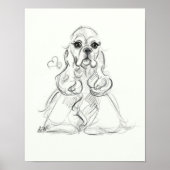Cocker Spaniel Print | Schets kunst (Voorkant)