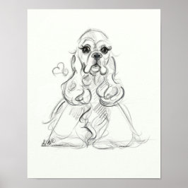 Cocker Spaniel Print | Schets kunst