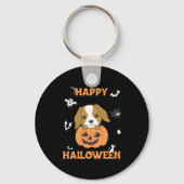 Cocker Spaniel Pumpkin Cute Dogs Happy Halloween Sleutelhanger (Voorkant)