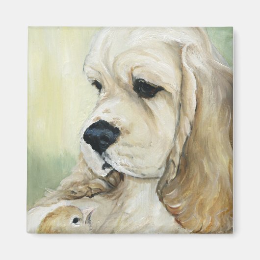 Cocker Spaniel Pup en Chick Magnet (Voorkant)