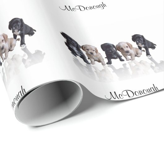 Cocker Spaniel-Puppies Cadeaupapier (Rol Hoek)