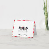 Cocker Spaniel Puppies in Santa Hat Christmas Kaar Feestdagen Kaart (Voorkant)