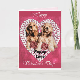 Cocker Spaniel Puppies Valentijns Feestdagen Kaart
