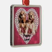 Cocker Spaniel Puppies Valentijns Metalen Ornament (Rechts)