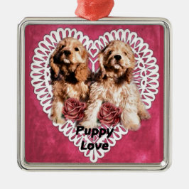 Cocker Spaniel Puppies Valentijns Metalen Ornament