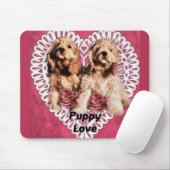 Cocker Spaniel Puppies Valentijns Muismat (Met muis)