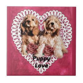Cocker Spaniel Puppies Valentijns Tegeltje