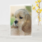 Cocker Spaniel Puppy card Kaart (Gele Bloem)