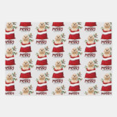 Cocker Spaniel Puppy Dog in Holiday Gift Bag Inpakpapier Vel (Voorkant 2)