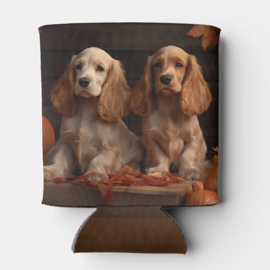 Cocker Spaniel Puppy Herfst Delight Pompoen Blikjeskoeler (Achterkant)