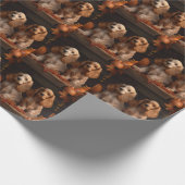 Cocker Spaniel Puppy Herfst Delight Pompoen Cadeaupapier (Hoek)