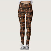 Cocker Spaniel Puppy Herfst Delight Pompoen Leggings (Voorkant)