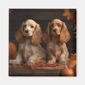 Cocker Spaniel Puppy Herfst Delight Pompoen Magneet (Voorkant)