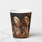 Cocker Spaniel Puppy Herfst Delight Pompoen Papieren Bekers (Voorkant)