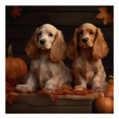 Cocker Spaniel Puppy Herfst Delight Pompoen Perfect Poster (Voorkant)