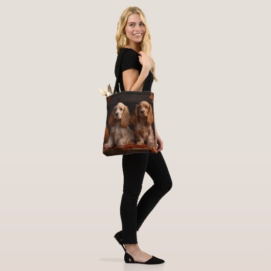 Cocker Spaniel Puppy Herfst Delight Pompoen Tote Bag (Op model)