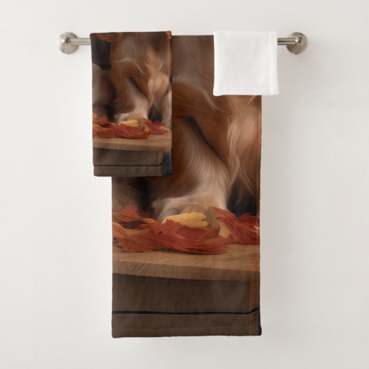 Cocker Spaniel Puppy Herfst Plezier Pompoen Bad Handdoek (Insitu)