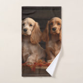 Cocker Spaniel Puppy Herfst Plezier Pompoen Bad Handdoek (Handdoek)