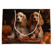 Cocker Spaniel Puppy Herfstvreugde Pompoen Groot Cadeauzakje (Voorkant)