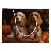 Cocker Spaniel Puppy Herfstvreugde Pompoen Groot Cadeauzakje (Achterkant)