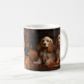 Cocker Spaniel Puppy Herfstvreugde Pompoen Koffiemok (Voorkant rechts)
