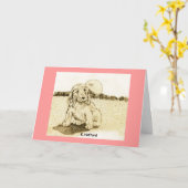 Cocker Spaniel Puppy Kaart (Gele Bloem)