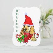 Cocker Spaniel Puppy Kerstmis Feestdagenkaart (Staand voorkant)