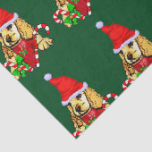 Cocker Spaniel Puppy Kerstmis Tissuepapier (Detail)